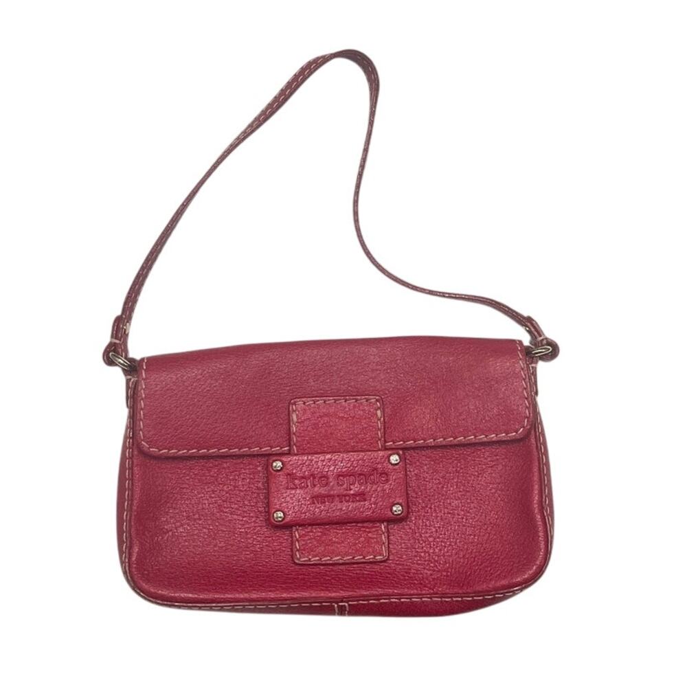 Kate Spade small red leather shoulder bag purse.